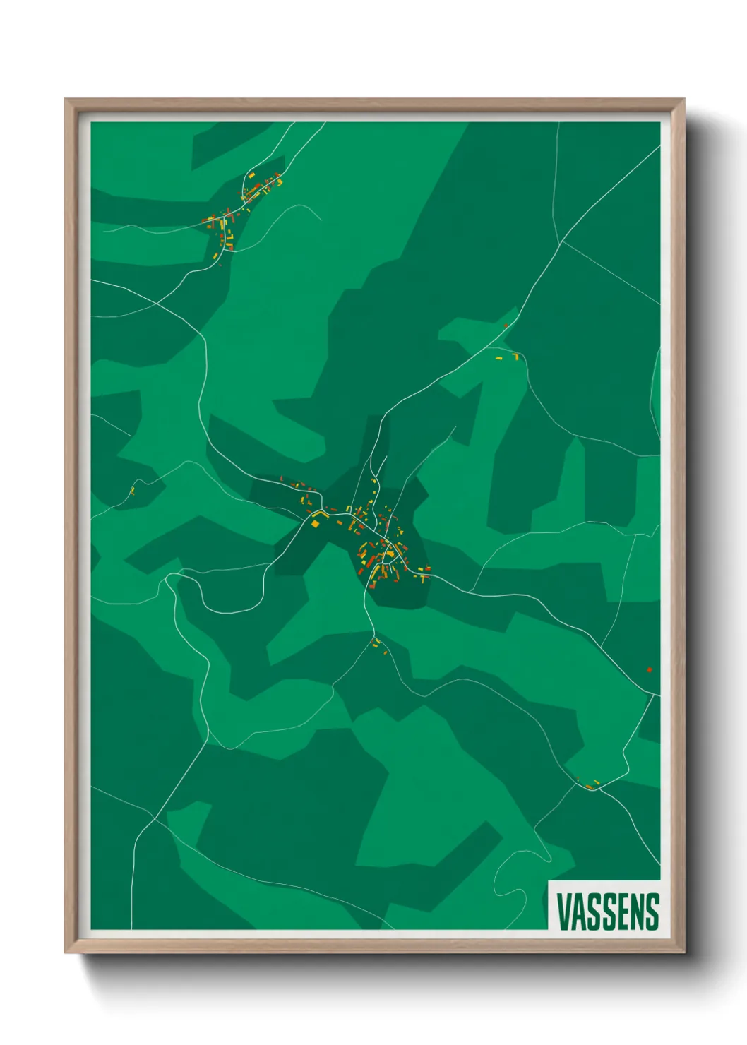 Une affiche de carte sur Vassens