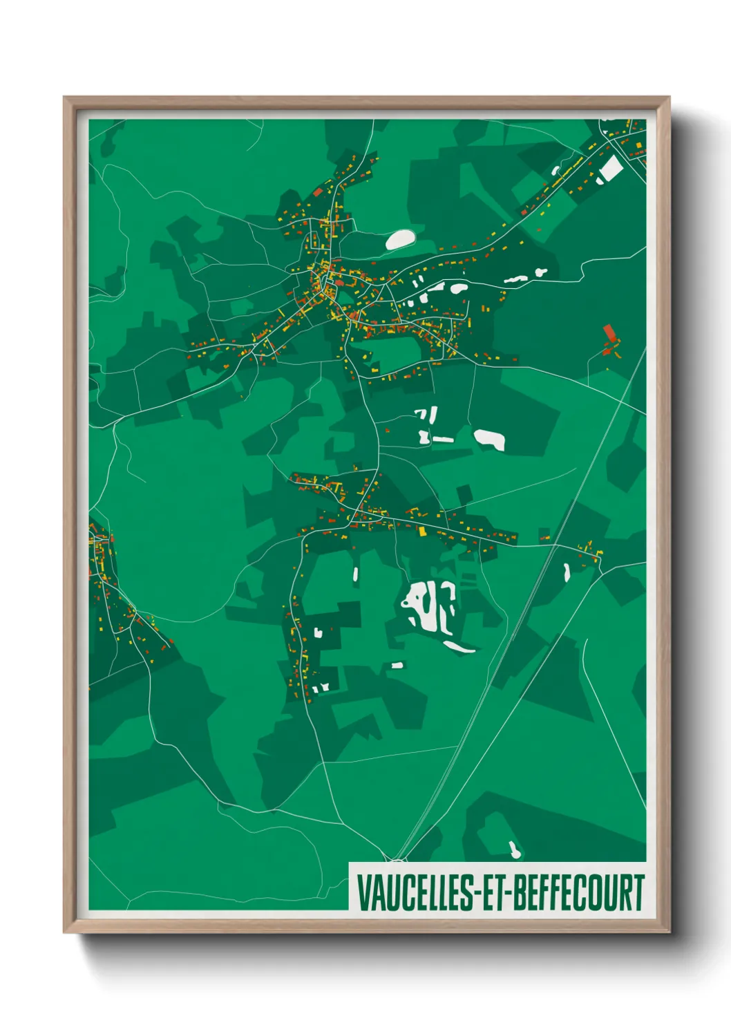 Une affiche de carte sur Vaucelles-et-Beffecourt