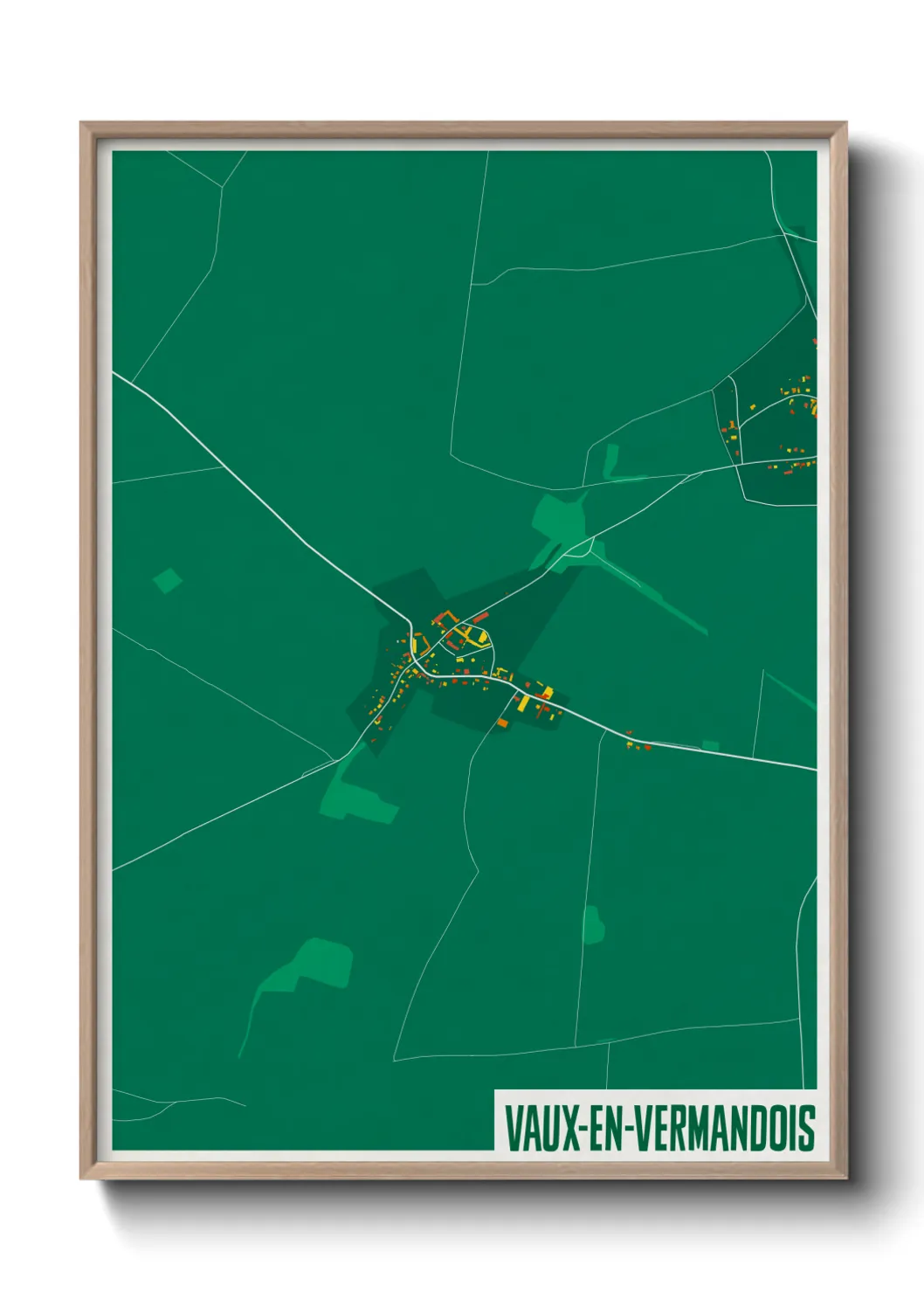 Une affiche de carte sur Vaux-en-Vermandois