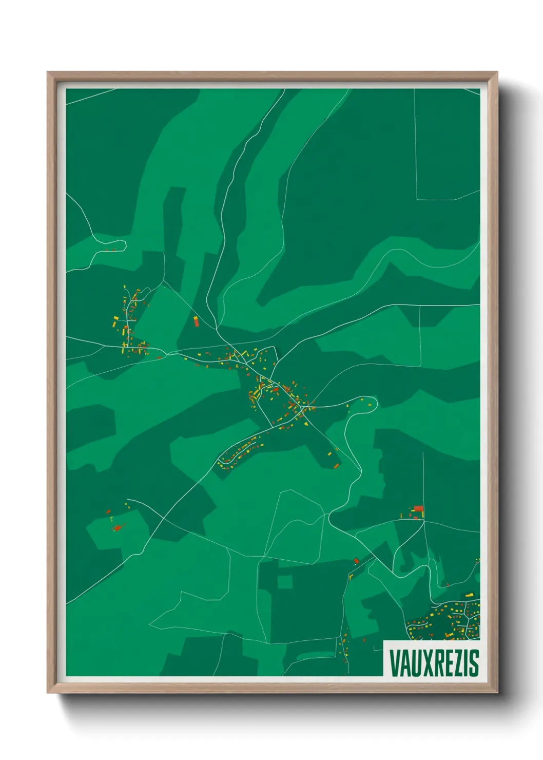 Une affiche de carte sur Vauxrezis