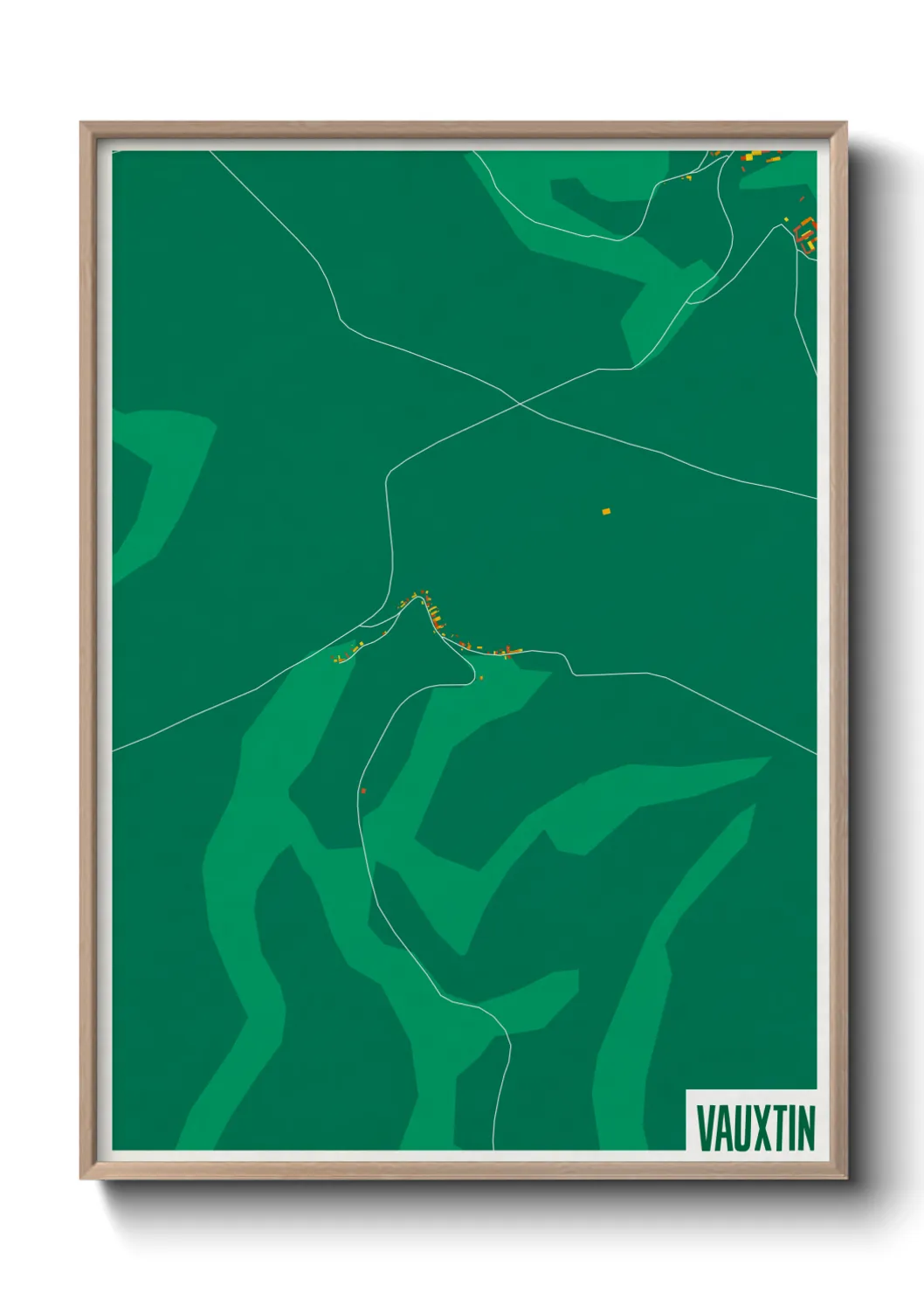 Une affiche de carte sur Vauxtin