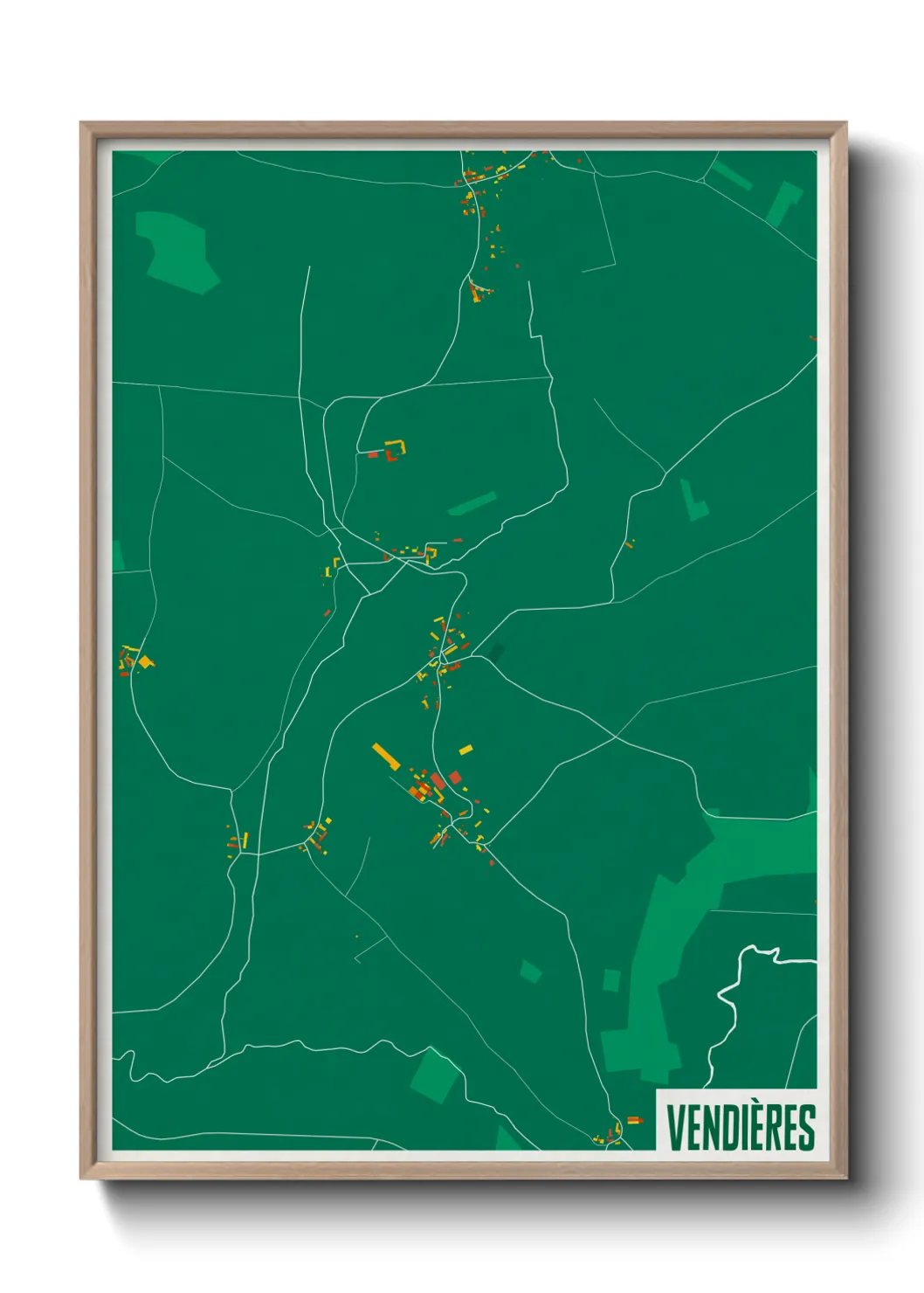 Une affiche de carte sur Vendières