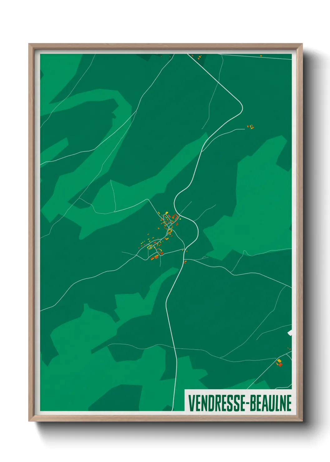 Une affiche de carte sur Vendresse-Beaulne