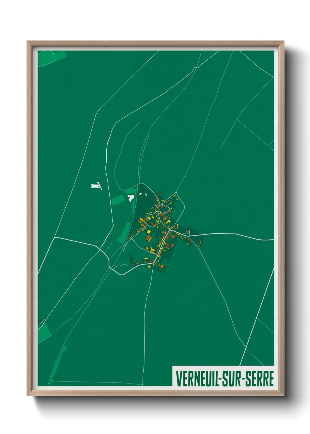 Une affiche de carte sur Verneuil-sur-Serre