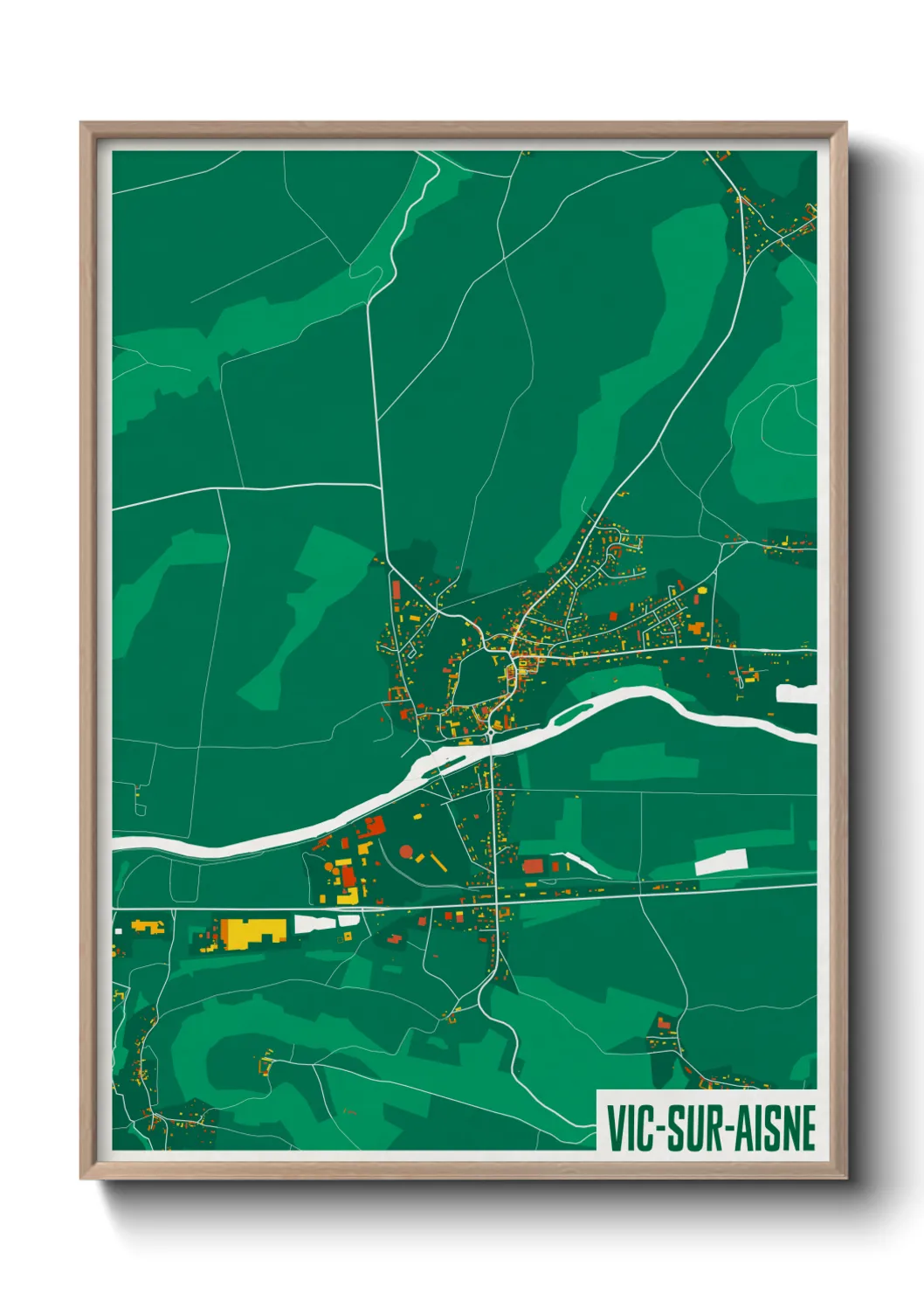 Une affiche de carte sur Vic-sur-Aisne