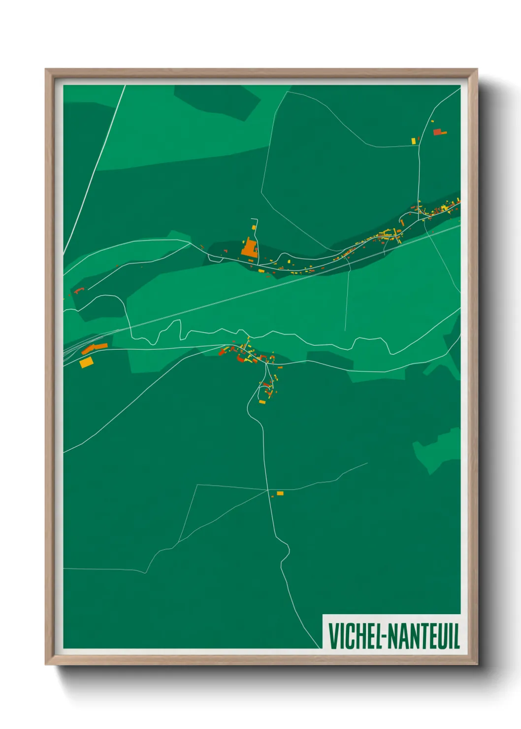 Une affiche de carte sur Vichel-Nanteuil