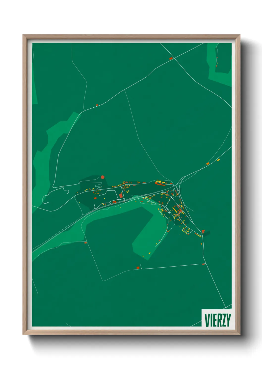 Une affiche de carte sur Vierzy