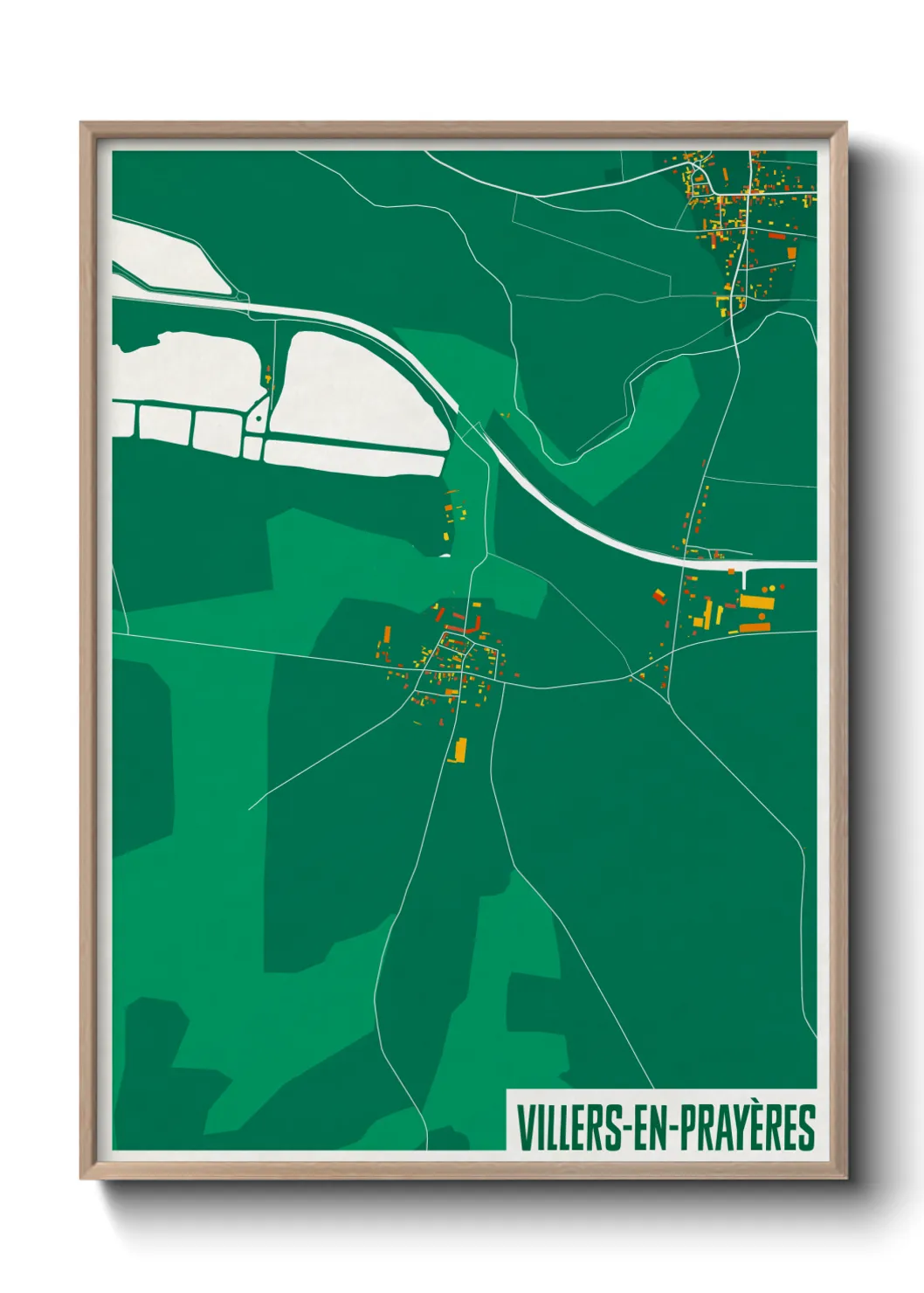 Une affiche de carte sur Villers-en-Prayères