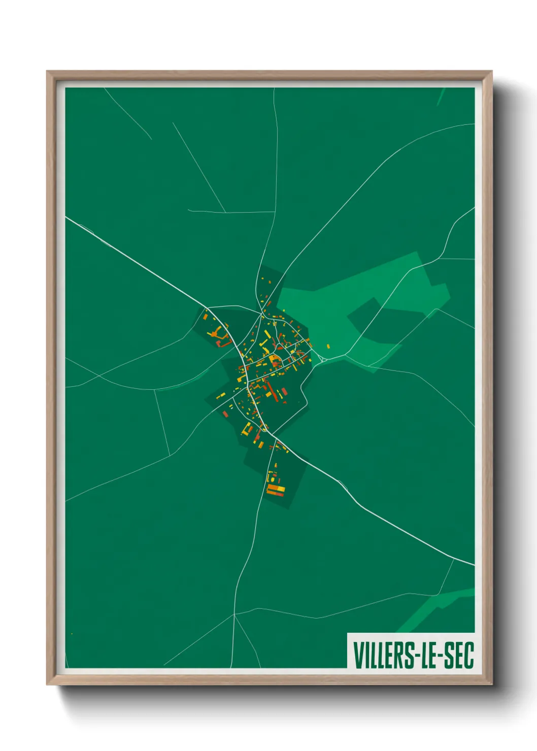 Une affiche de carte sur Villers-le-Sec