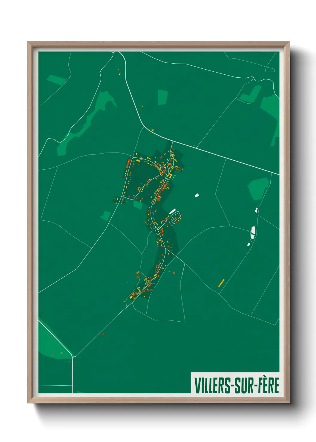 Une affiche de carte sur Villers-sur-Fère