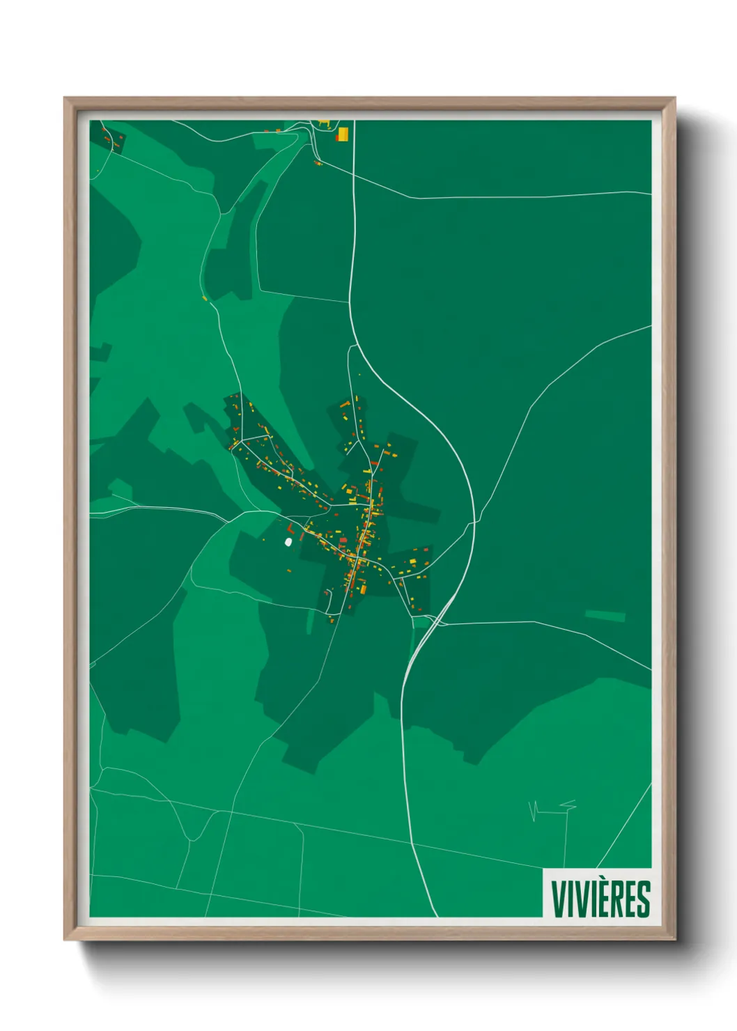 Une affiche de carte sur Vivières