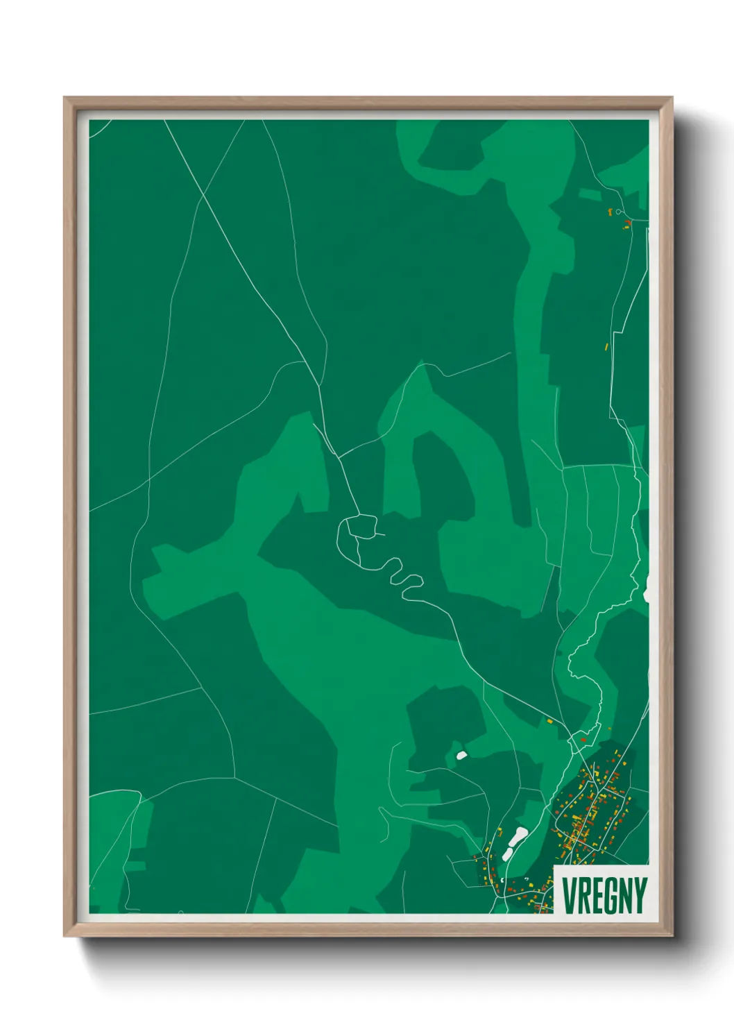 Une affiche de carte sur Vregny