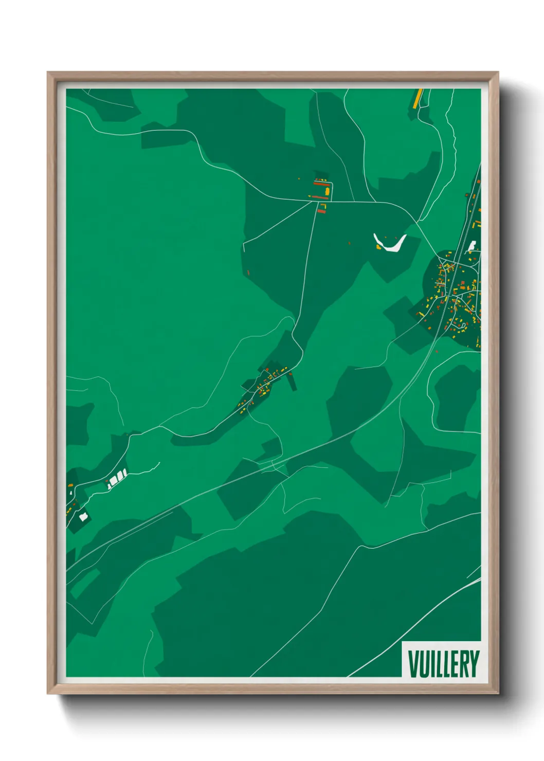 Une affiche de carte sur Vuillery