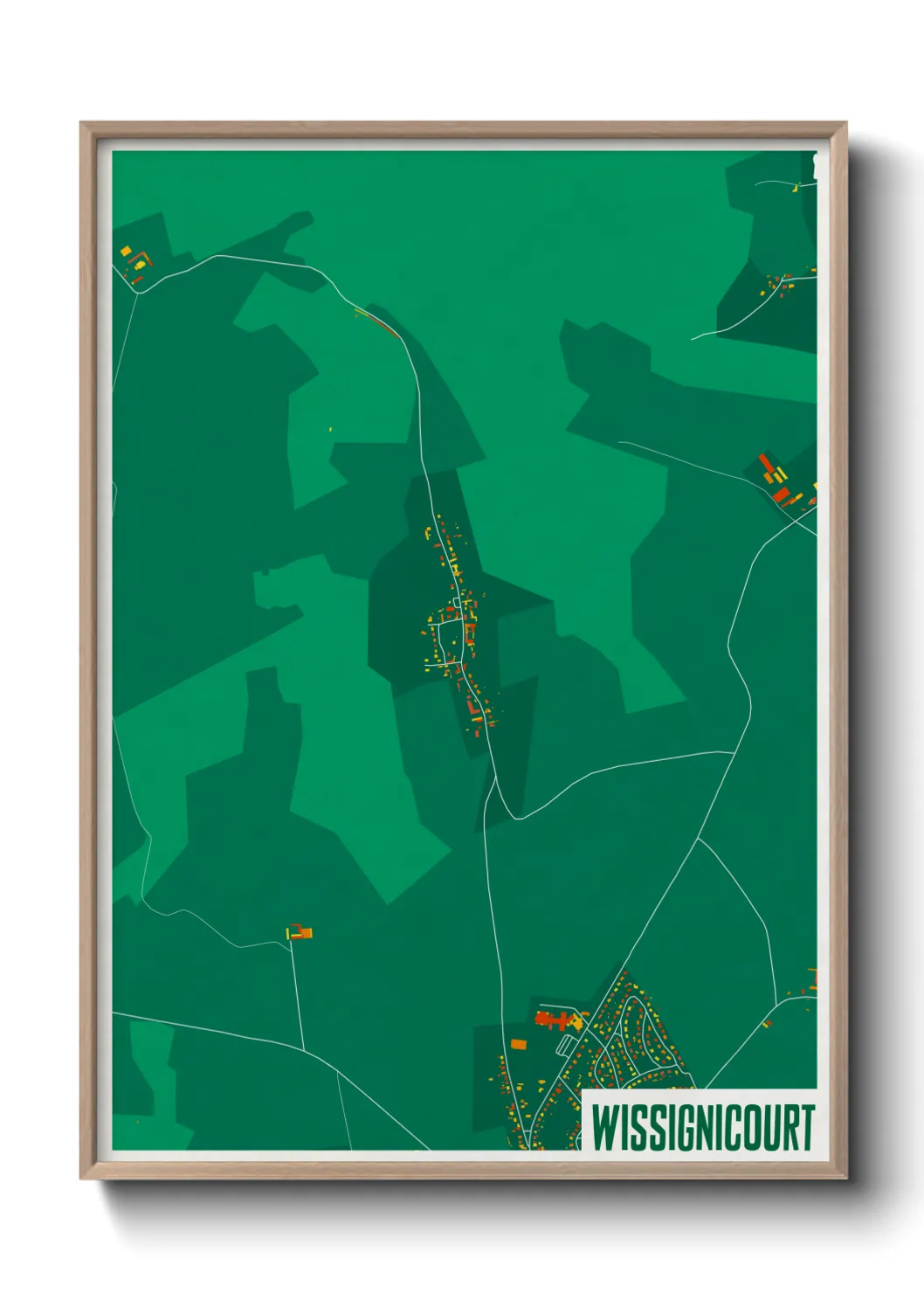 Une affiche de carte sur Wissignicourt