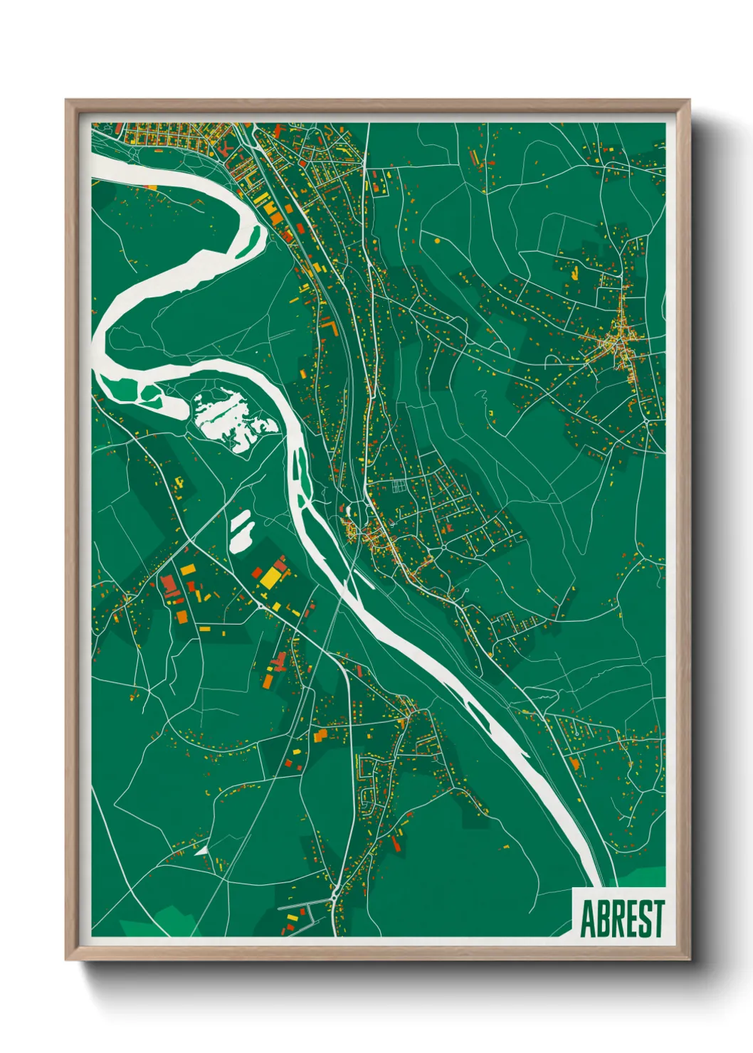 Une affiche de carte sur Abrest