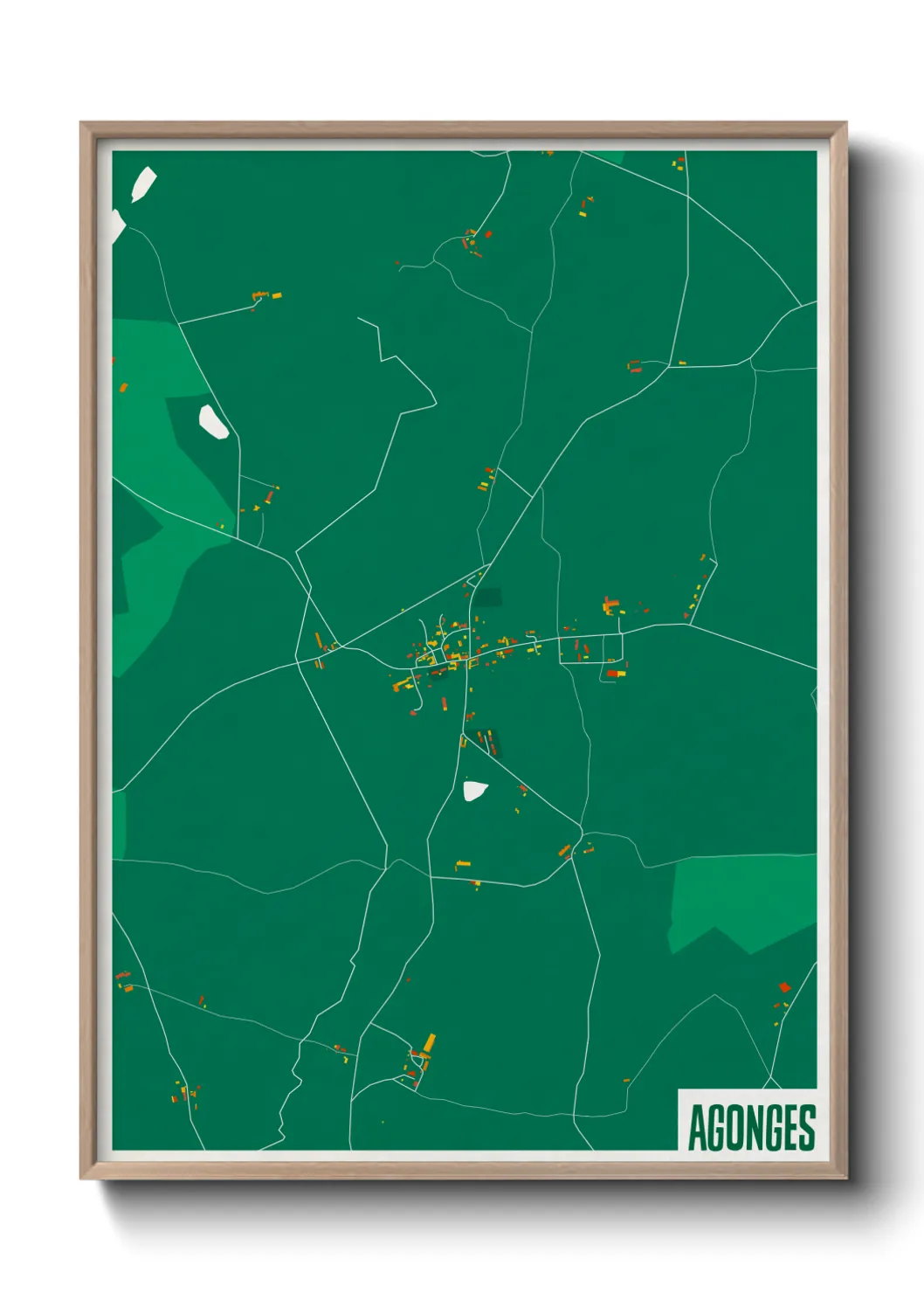 Une affiche de carte sur Agonges