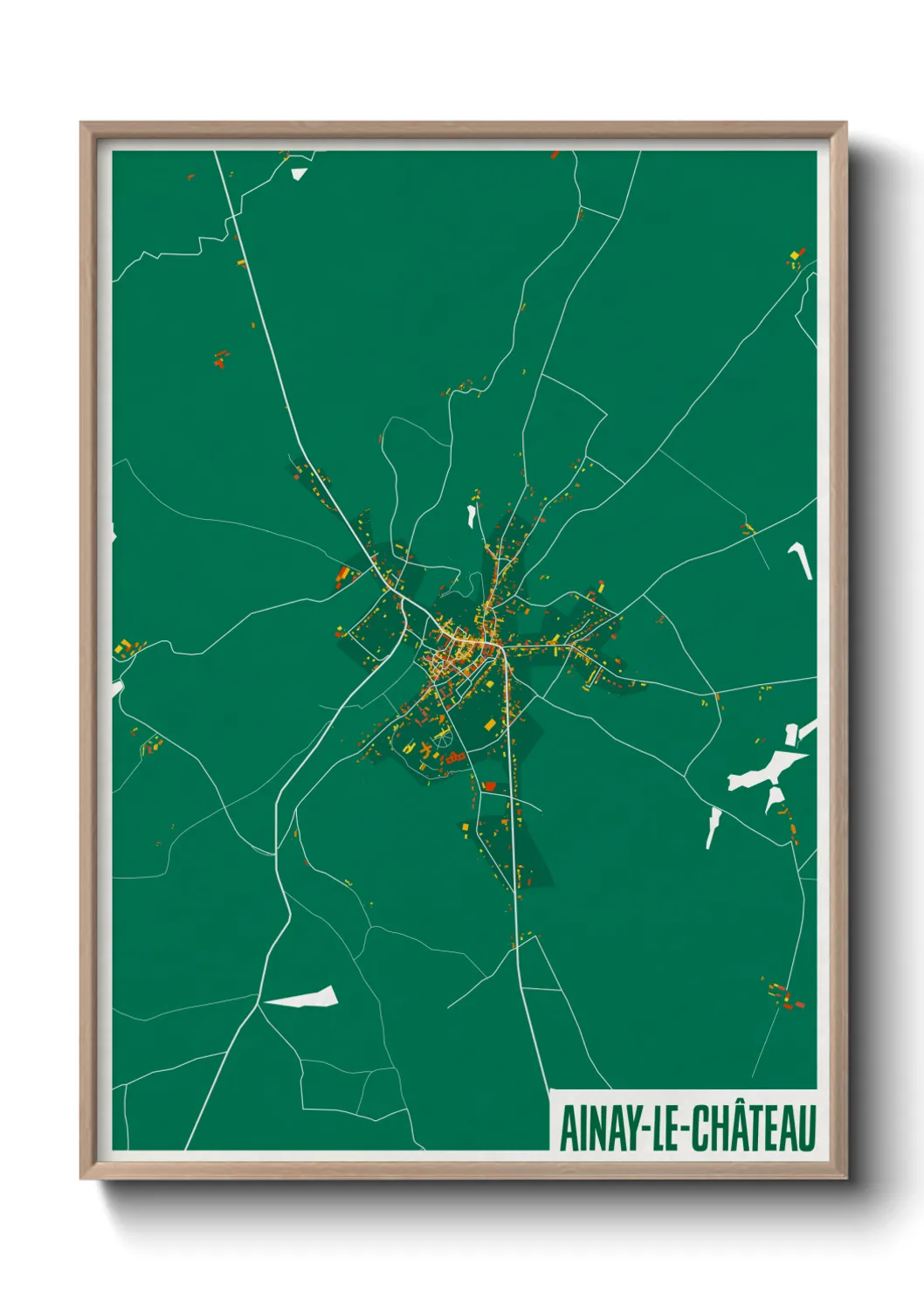 Une affiche de carte sur Ainay-le-Château