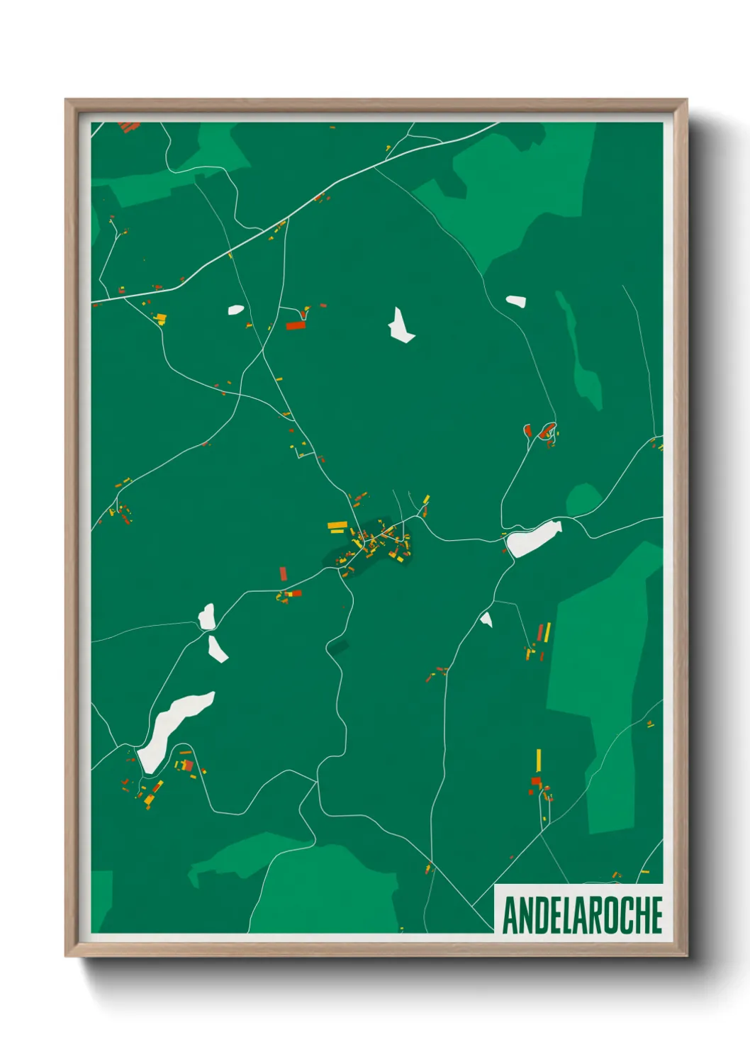 Une affiche de carte sur Andelaroche