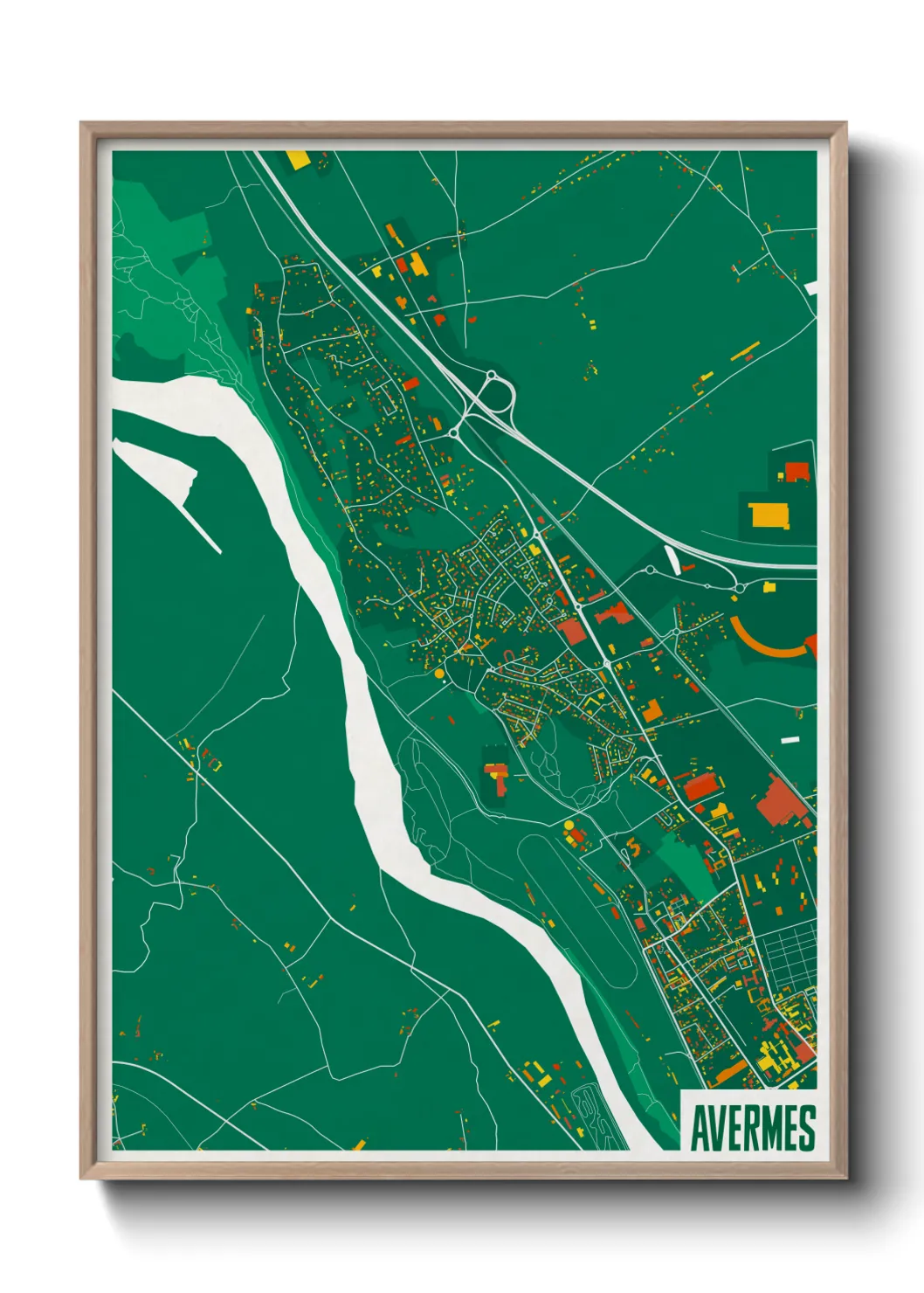 Une affiche de carte sur Avermes