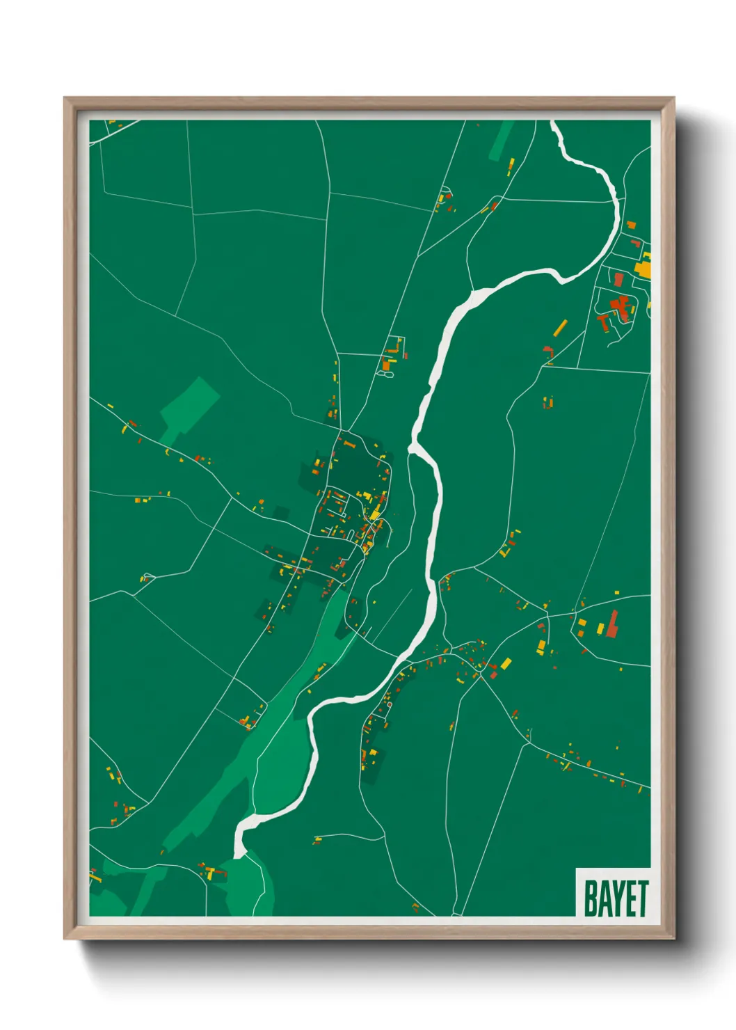 Une affiche de carte sur Bayet