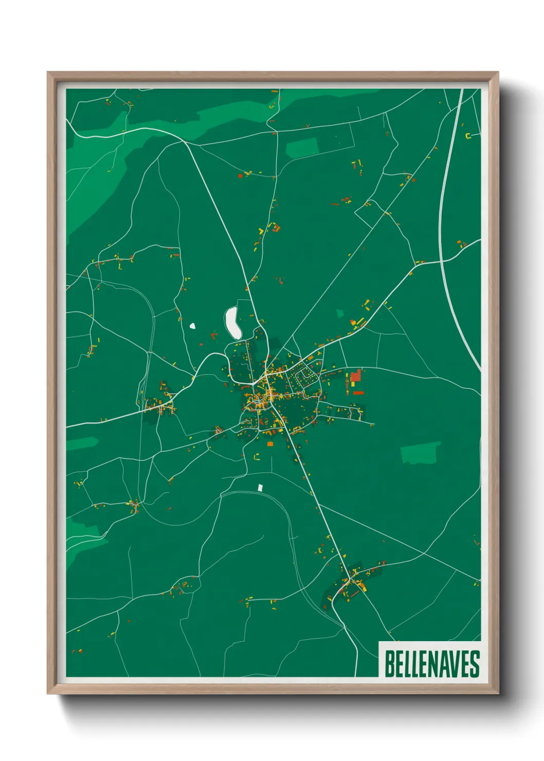 Une affiche de carte sur Bellenaves