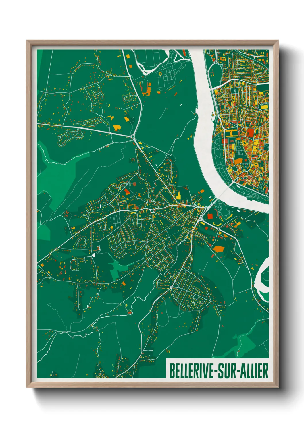 Une affiche de carte sur Bellerive-sur-Allier