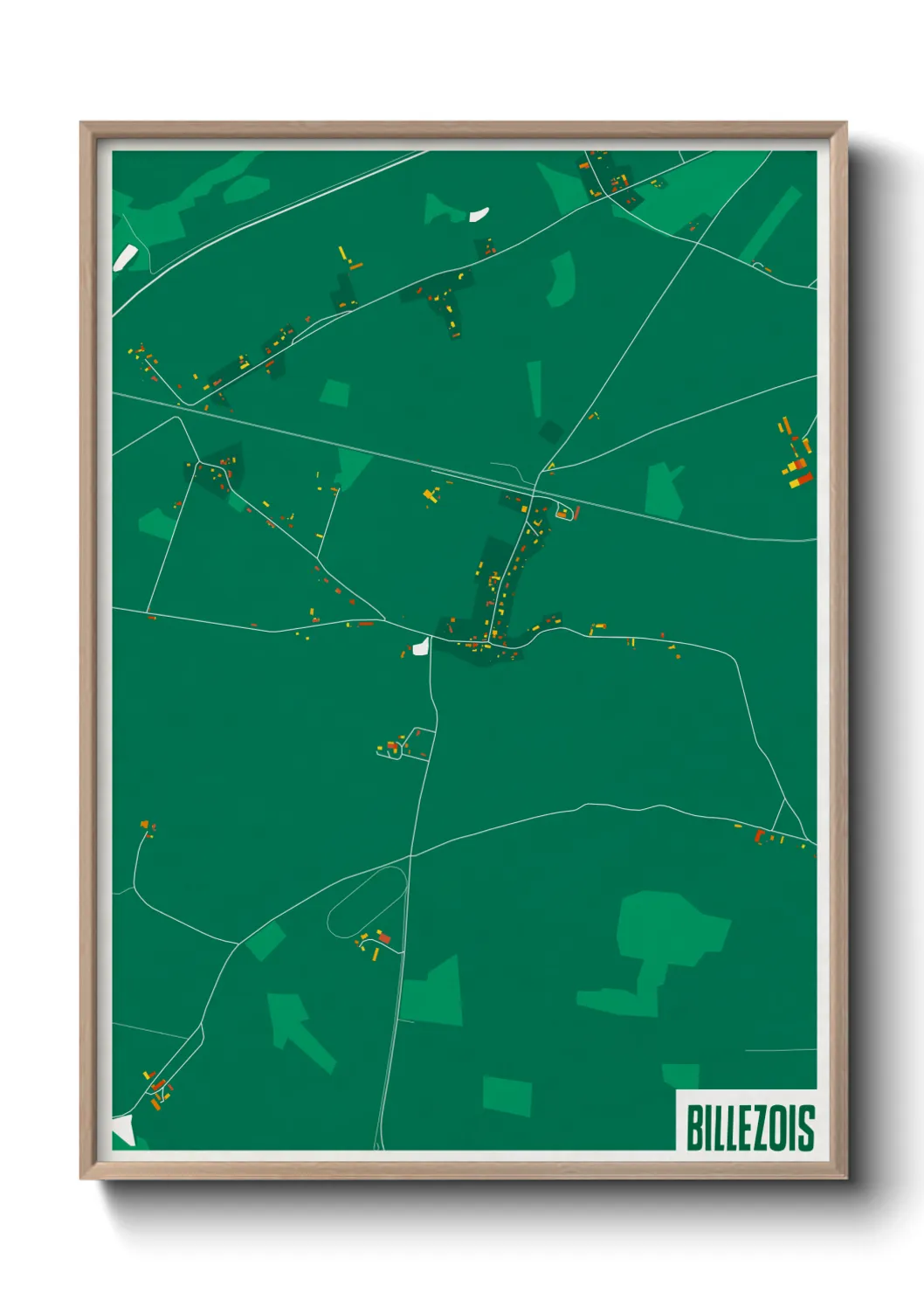 Une affiche de carte sur Billezois