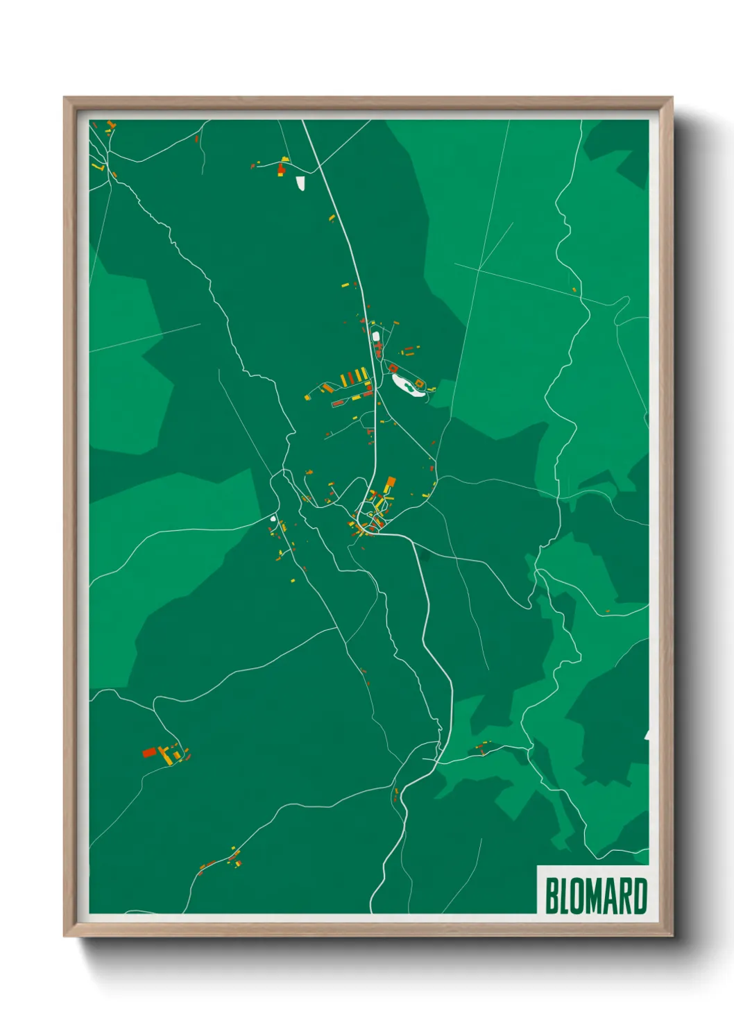 Une affiche de carte sur Blomard