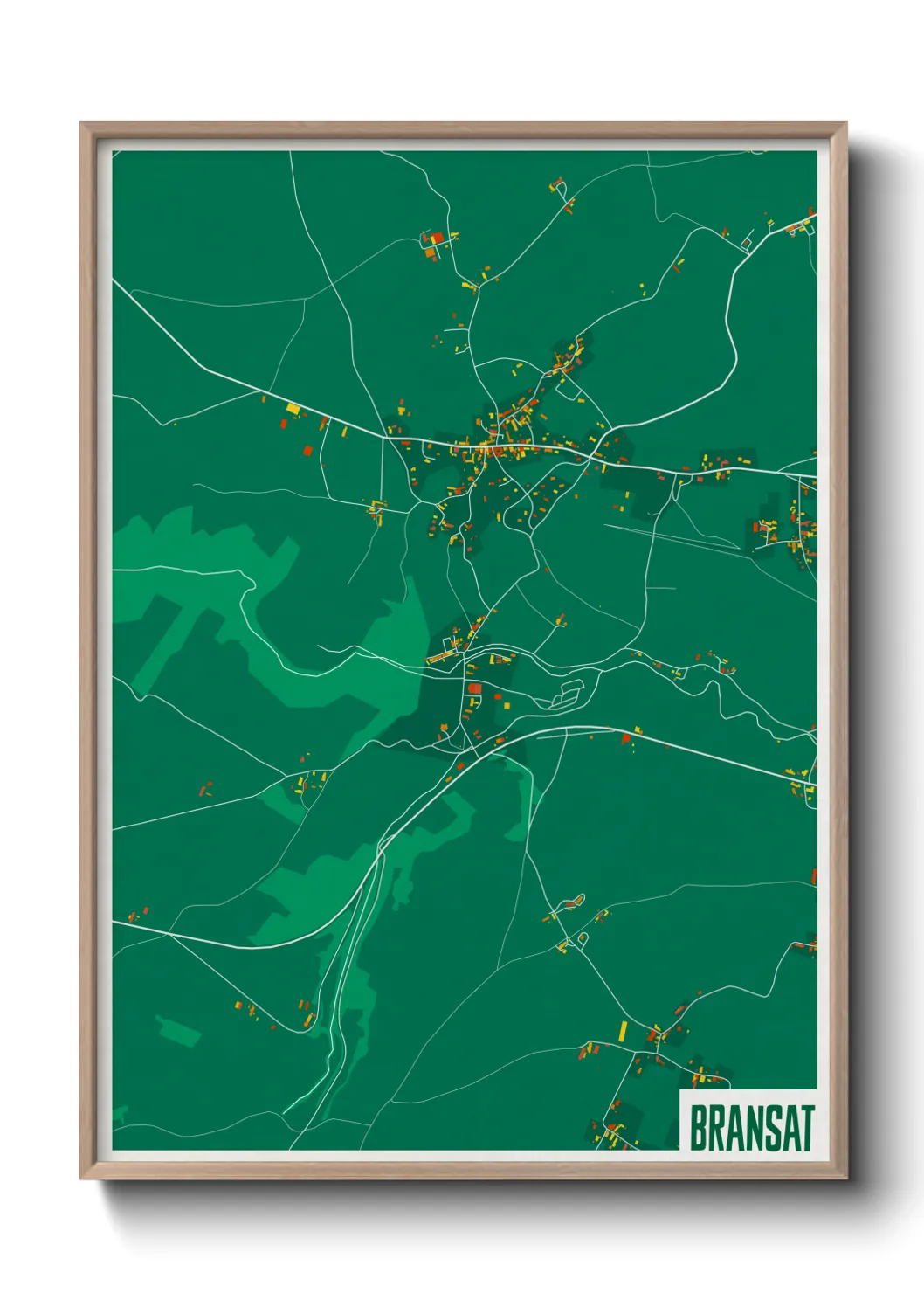 Une affiche de carte sur Bransat