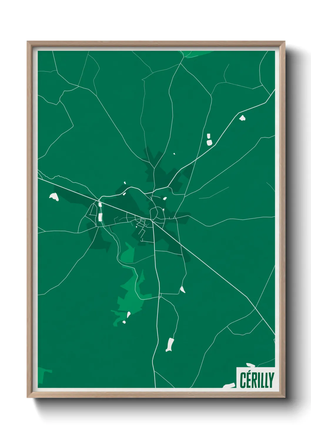 Une affiche de carte sur Cérilly