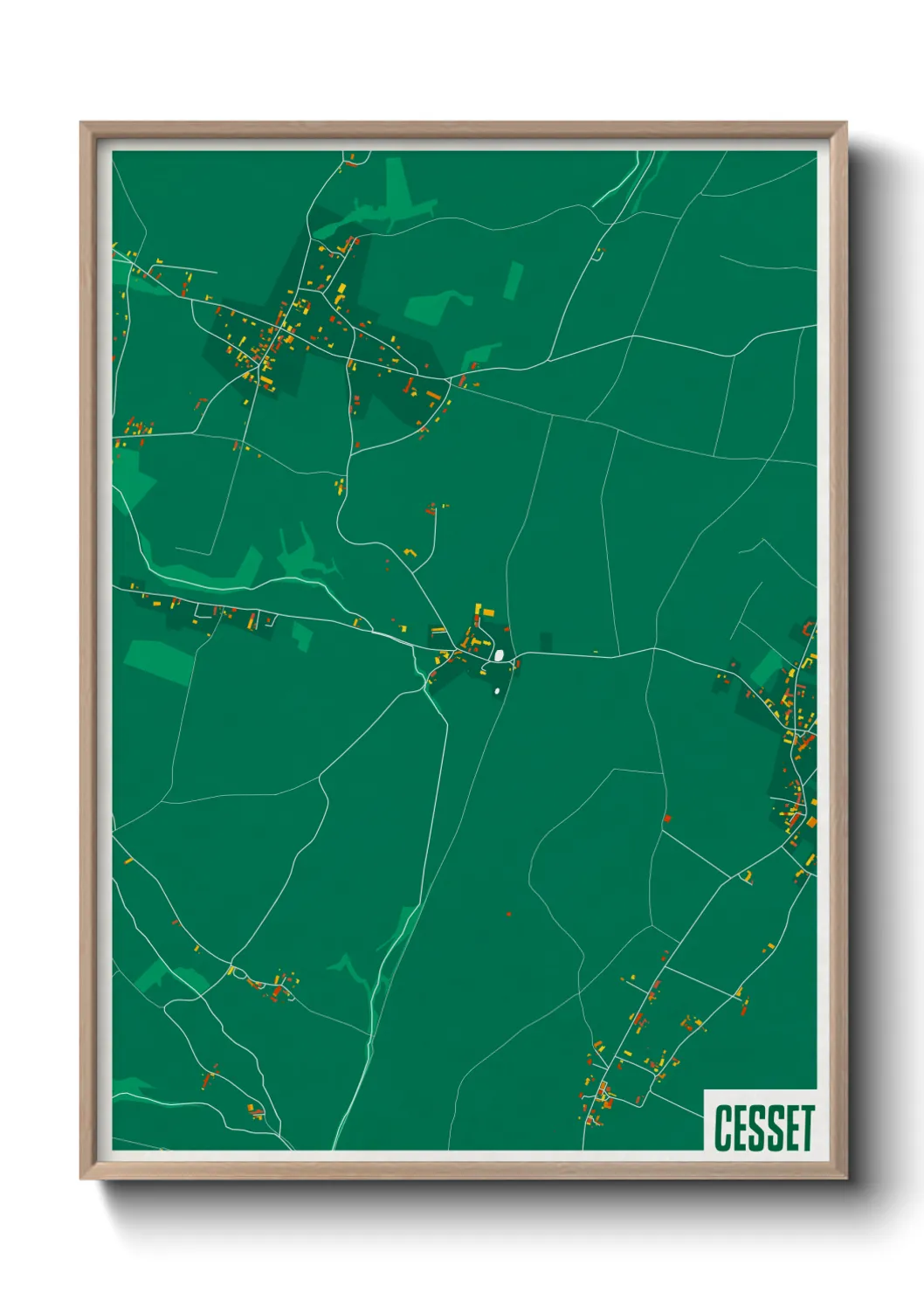 Une affiche de carte sur Cesset