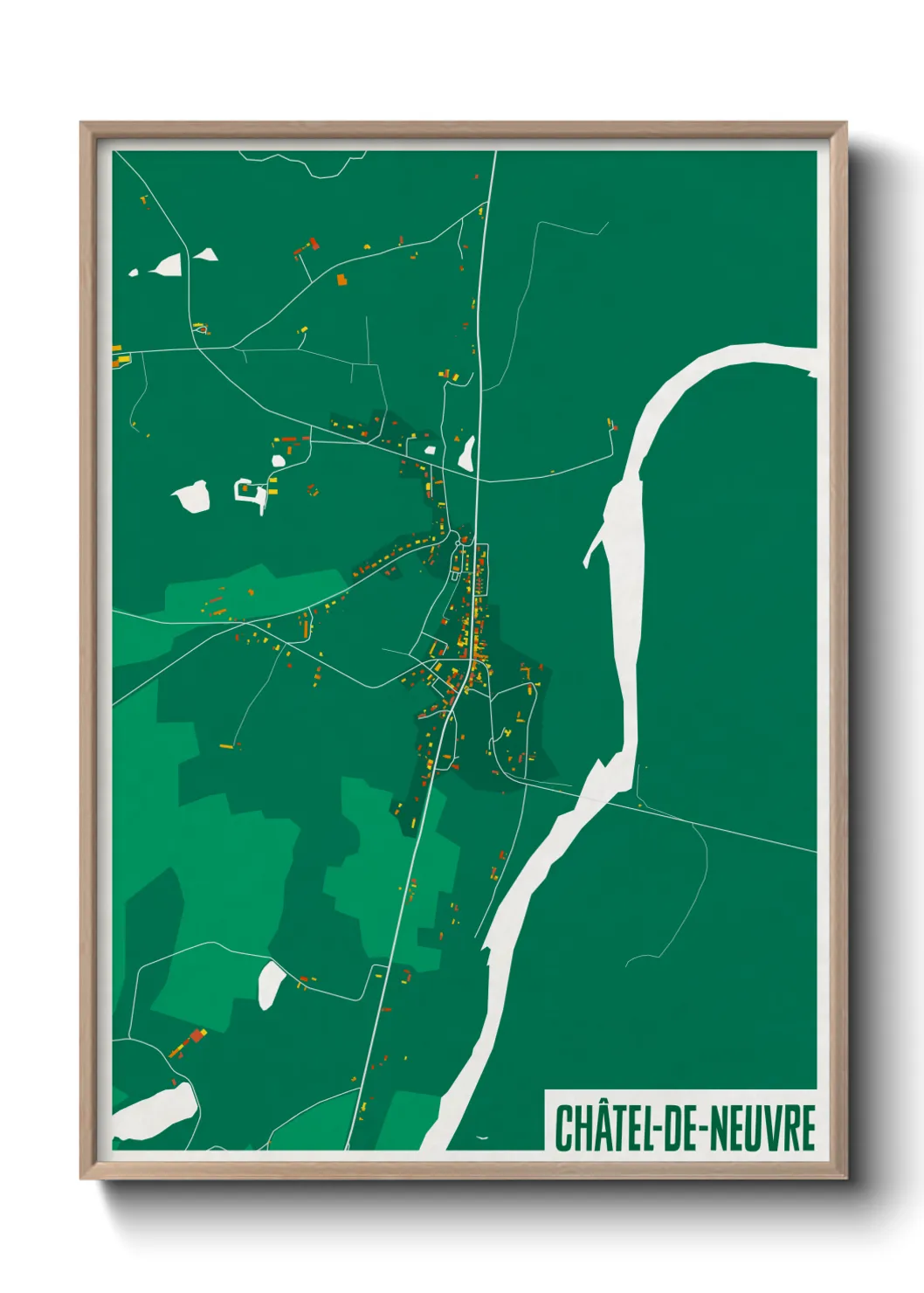 Une affiche de carte sur Châtel-de-Neuvre