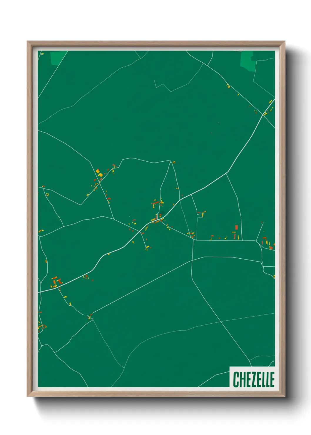 Une affiche de carte sur Chezelle