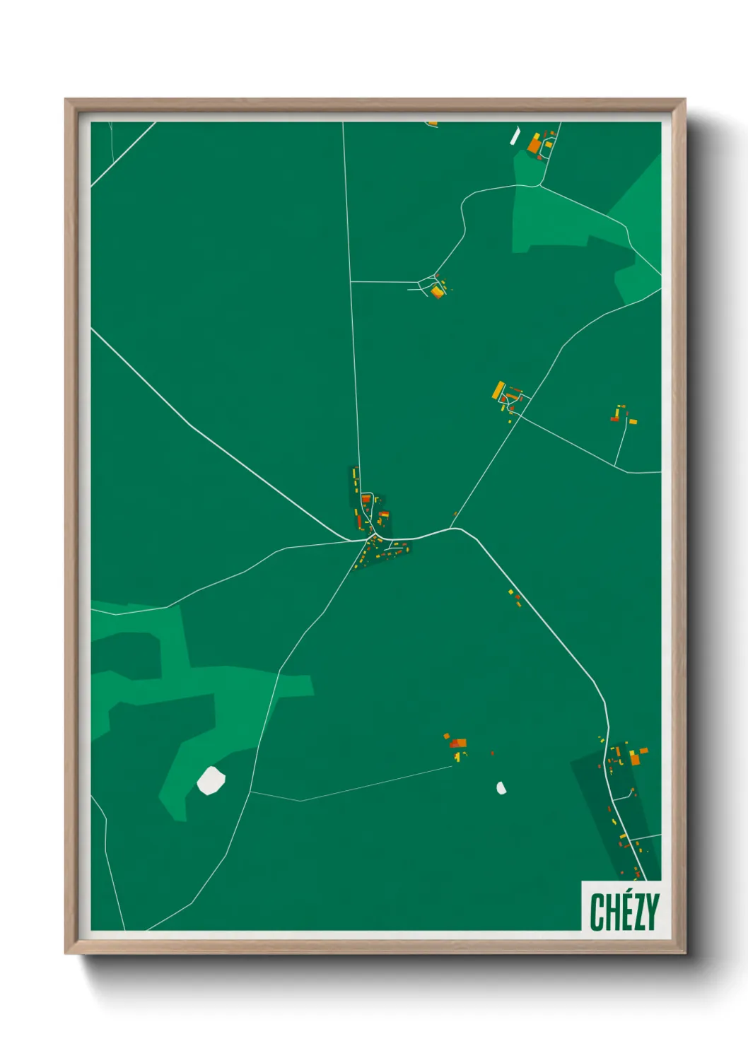 Une affiche de carte sur Chézy