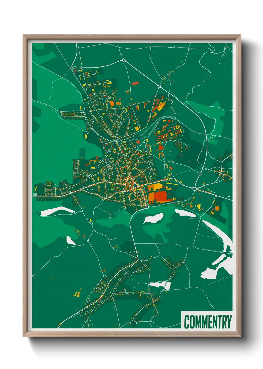 Une affiche de carte sur Commentry