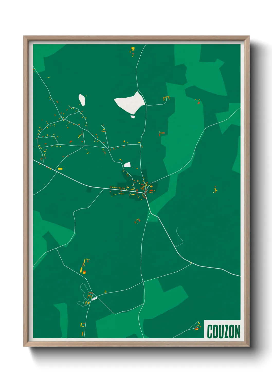Une affiche de carte sur Couzon