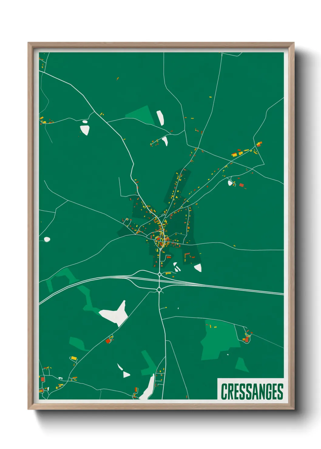 Une affiche de carte sur Cressanges