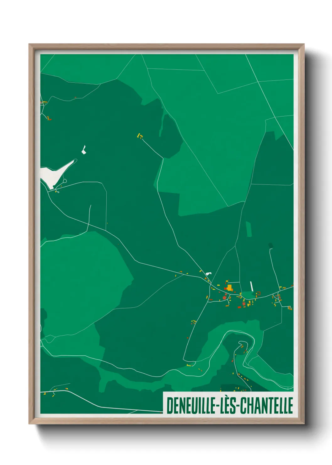 Une affiche de carte sur Deneuille-lès-Chantelle