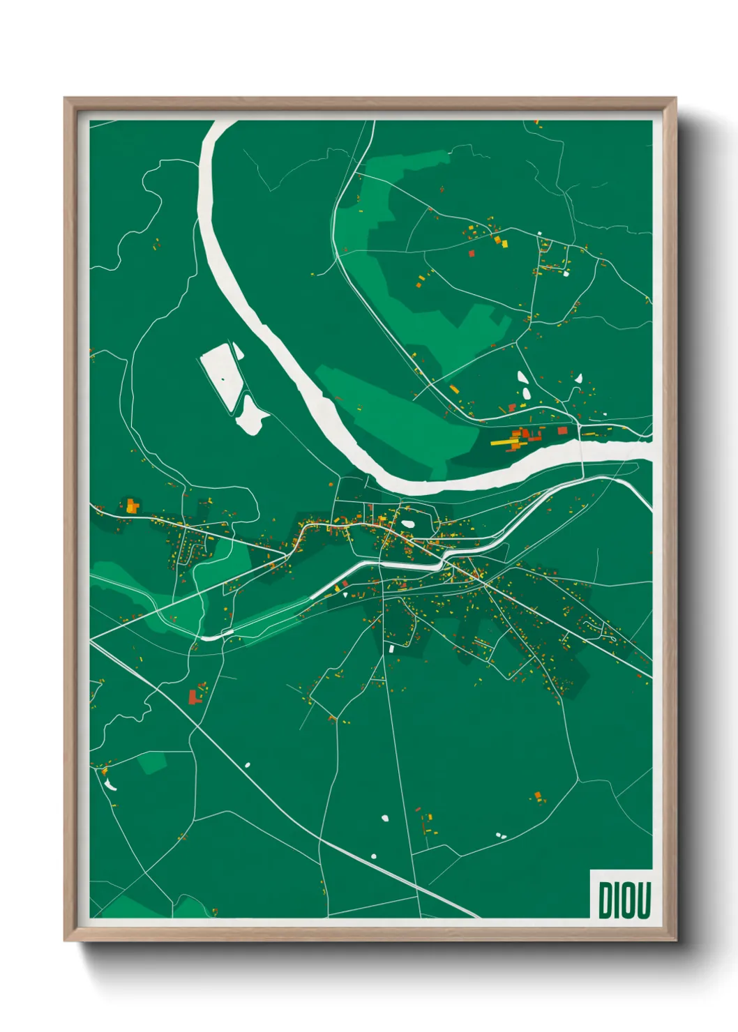 Une affiche de carte sur Diou