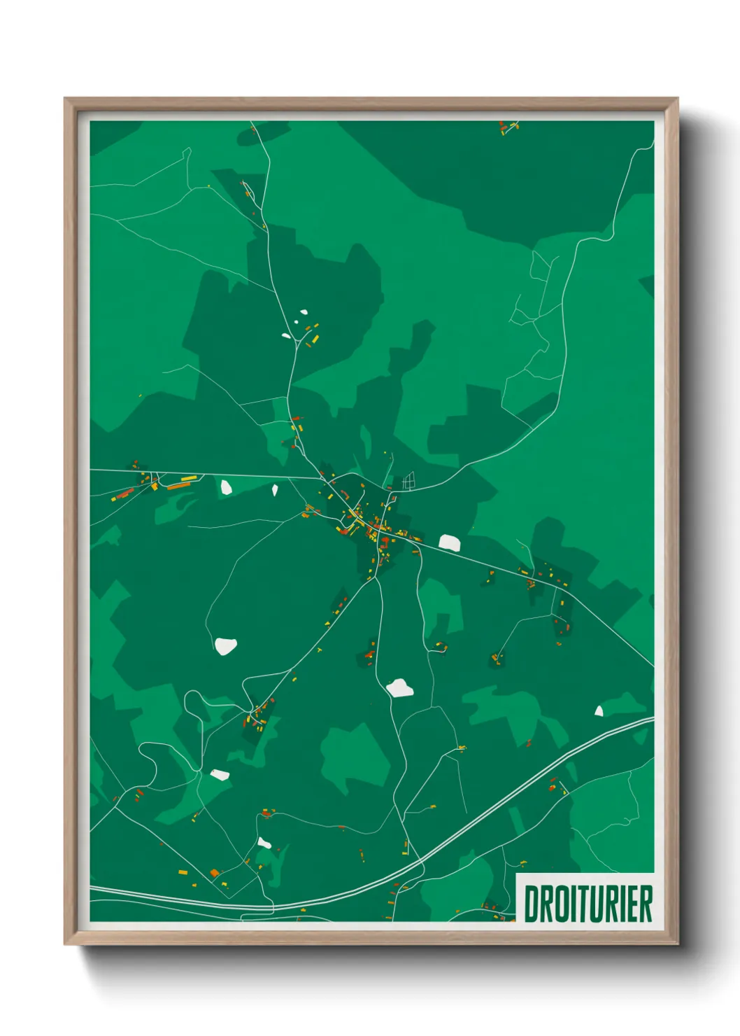 Une affiche de carte sur Droiturier