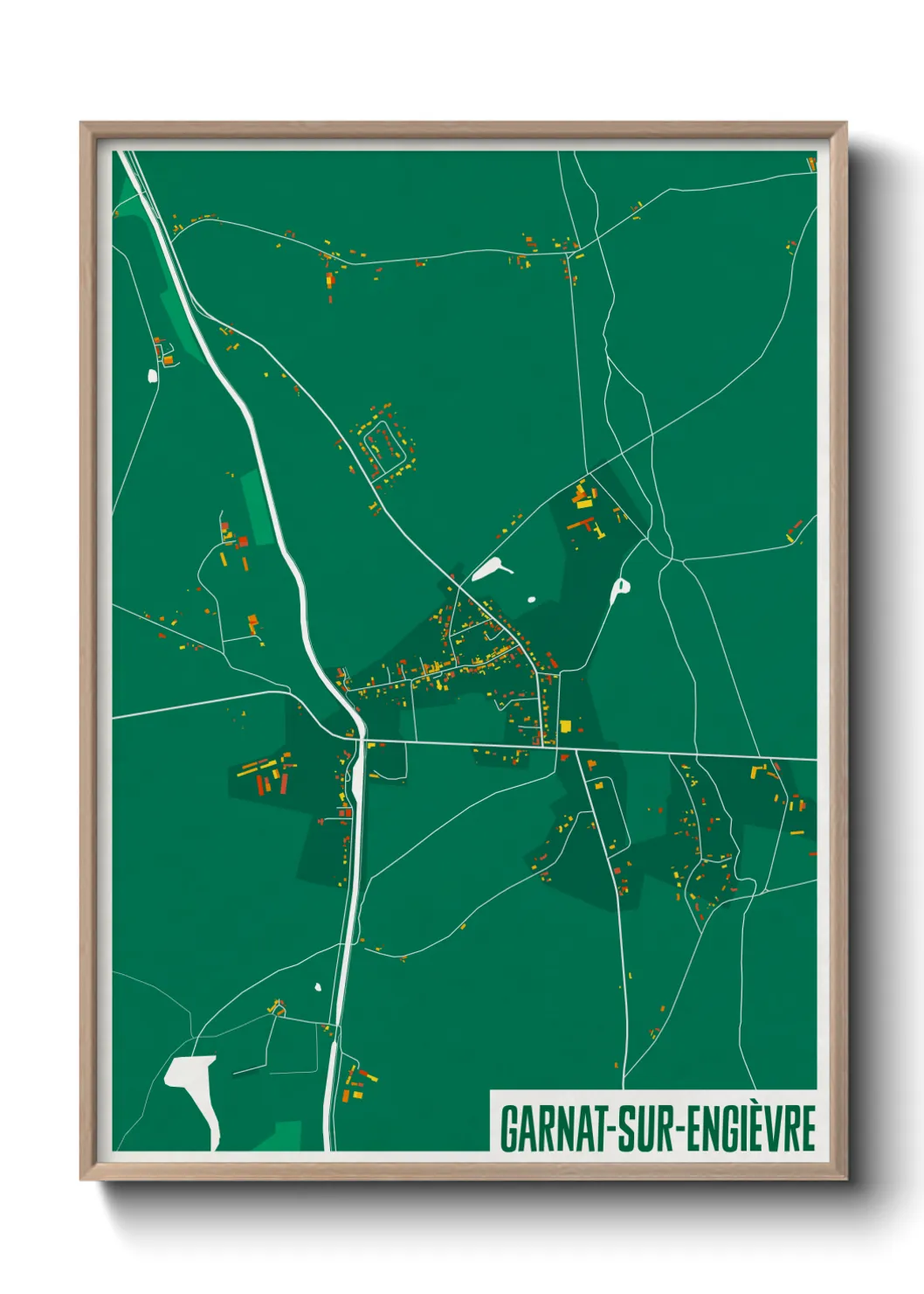 Une affiche de carte sur Garnat-sur-Engièvre