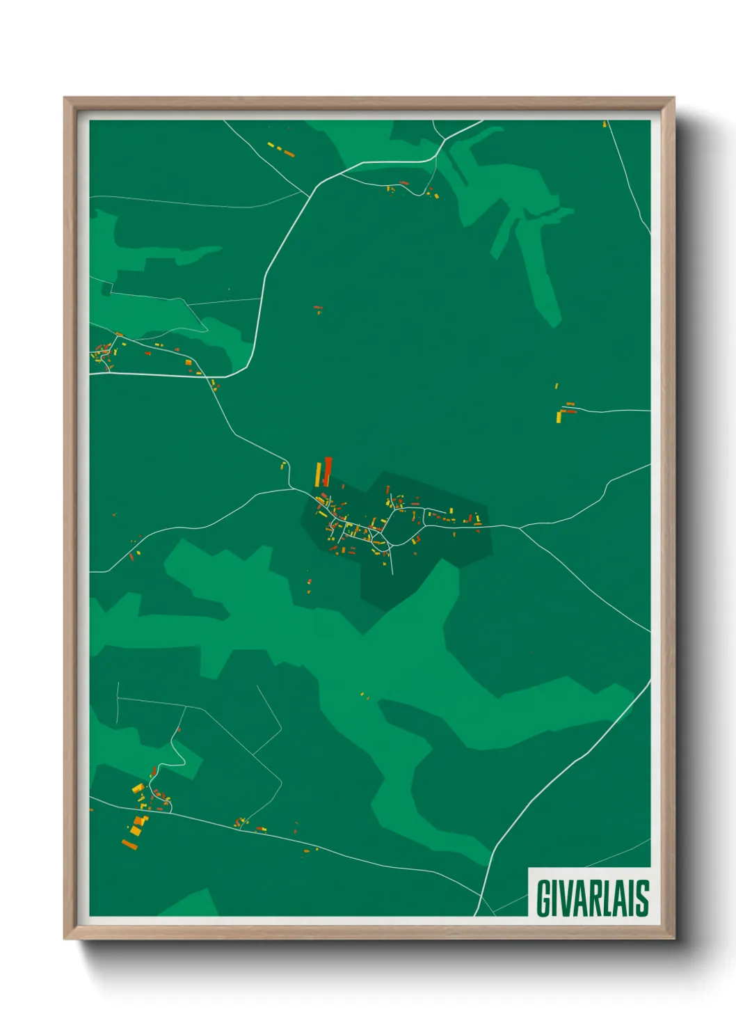 Une affiche de carte sur Givarlais