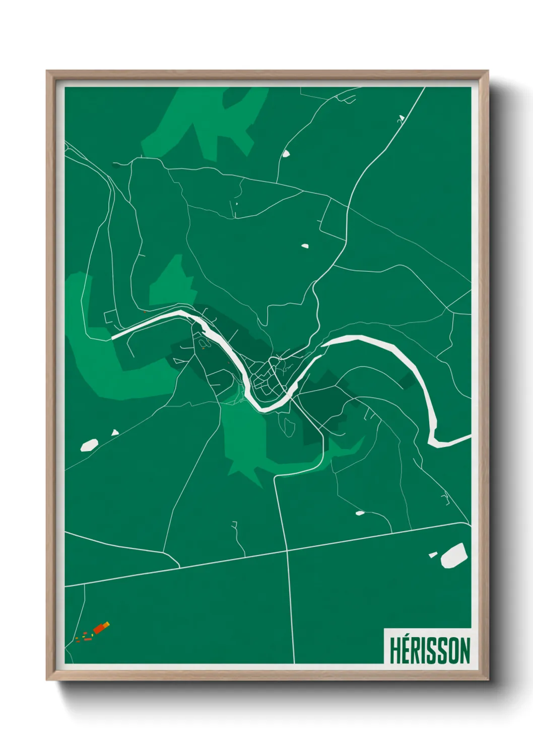 Une affiche de carte sur Hérisson