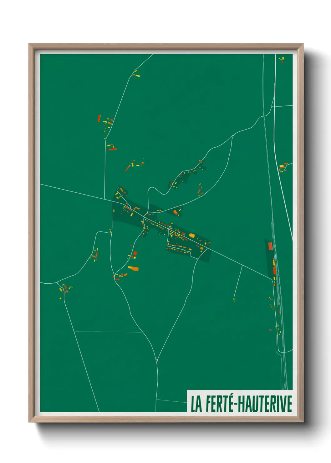 Une affiche de carte sur La Ferté-Hauterive