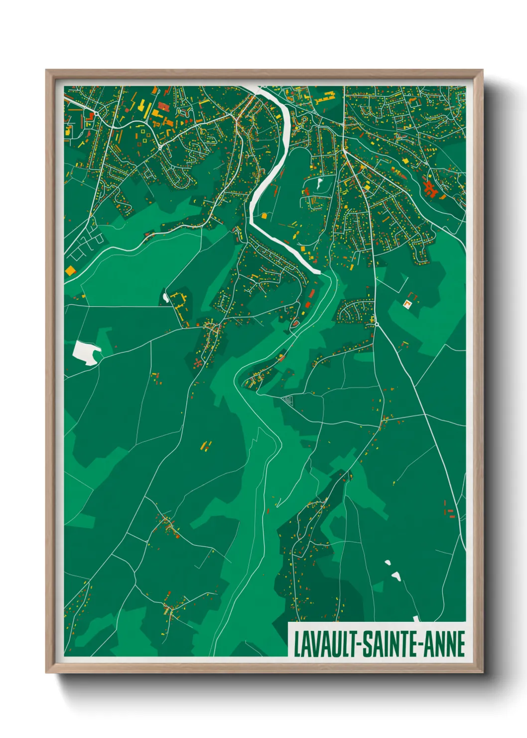 Une affiche de carte sur Lavault-Sainte-Anne