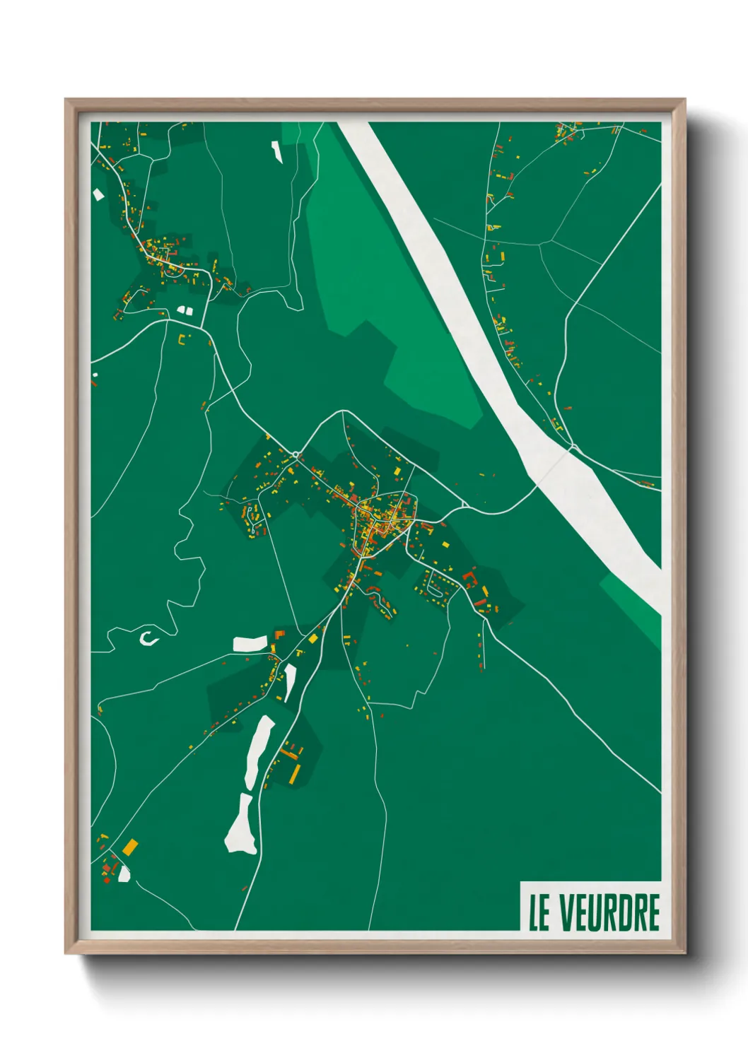 Une affiche de carte sur Le Veurdre