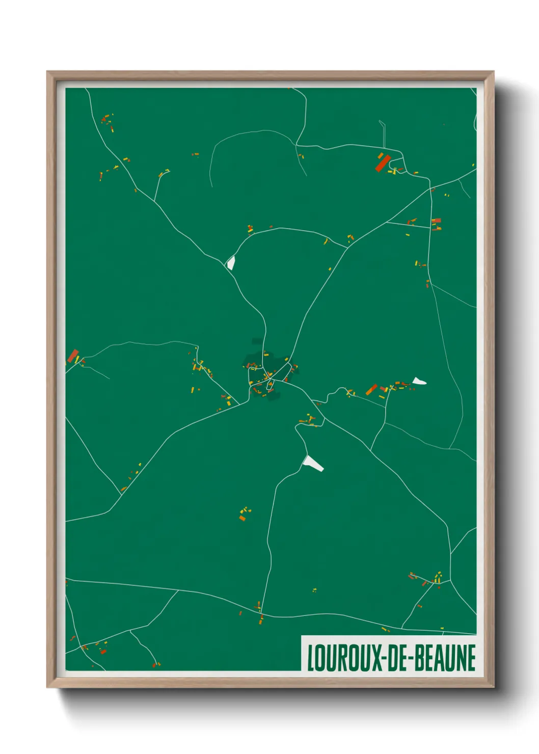 Une affiche de carte sur Louroux-de-Beaune