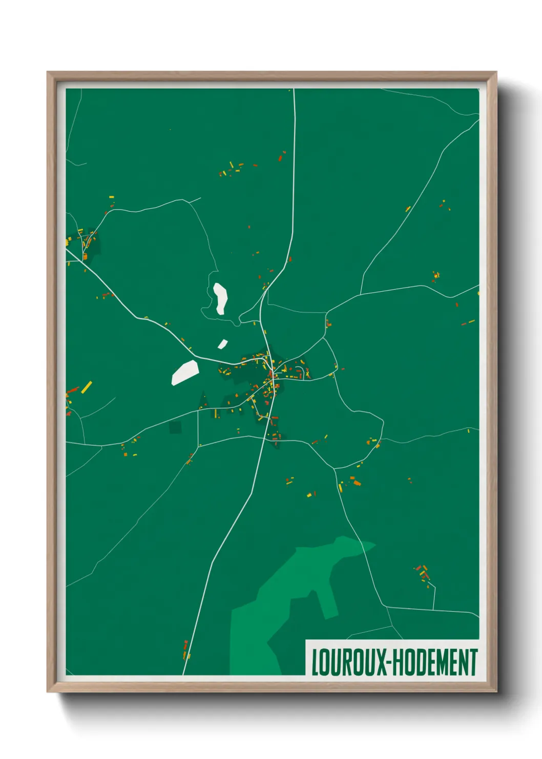 Une affiche de carte sur Louroux-Hodement