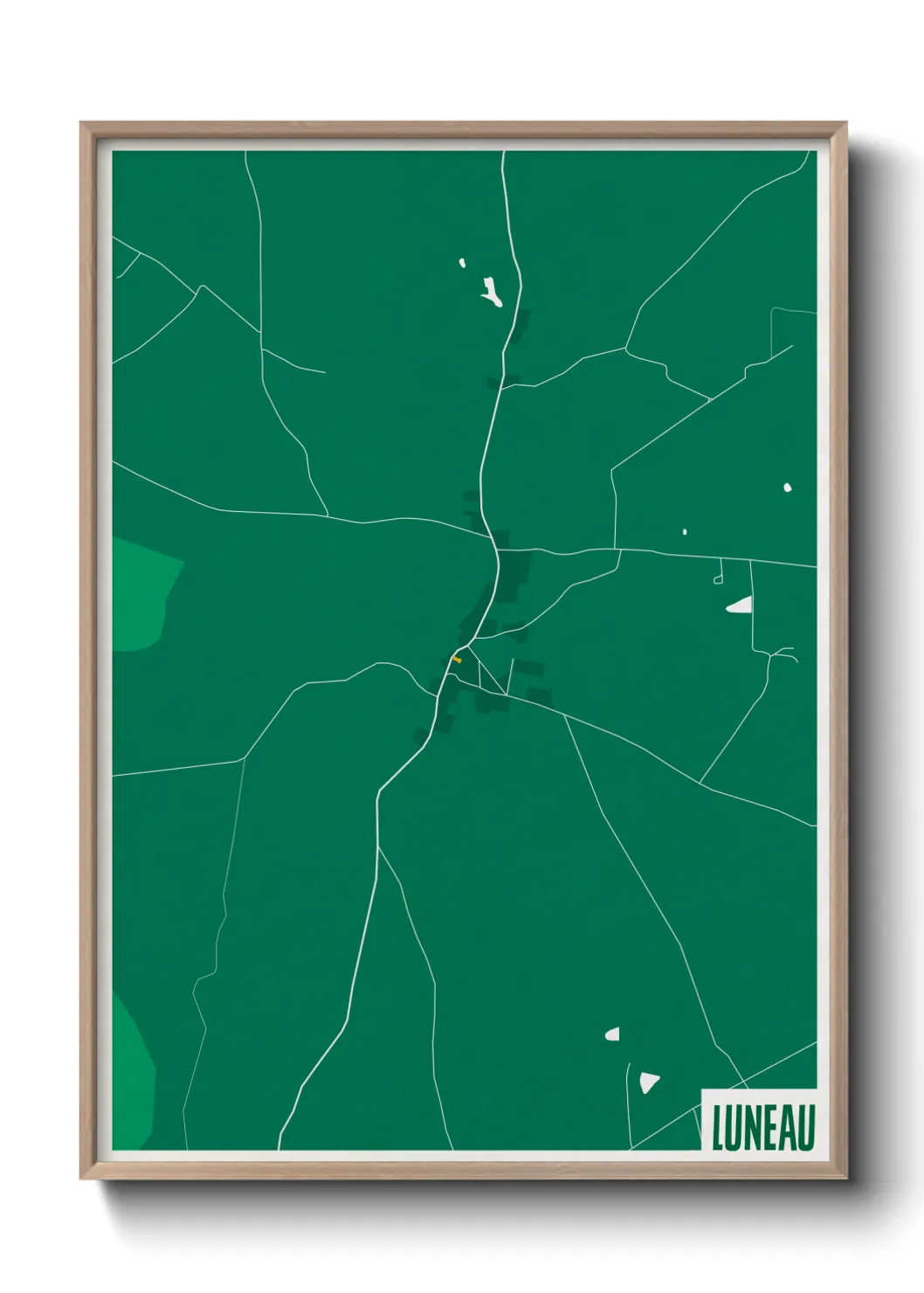 Une affiche de carte sur Luneau