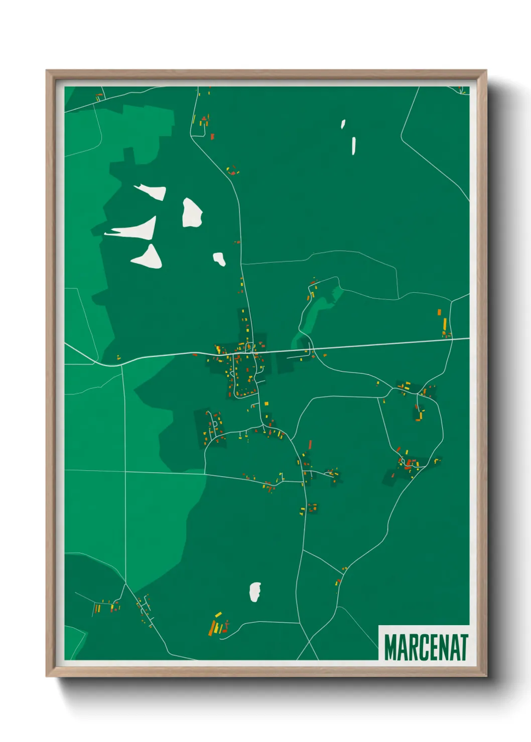 Une affiche de carte sur Marcenat